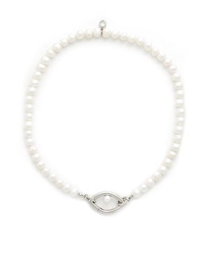 Capsule Eleven eye opener pearl necklace - Silver