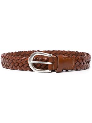 Anderson's braided leather belt - Brown