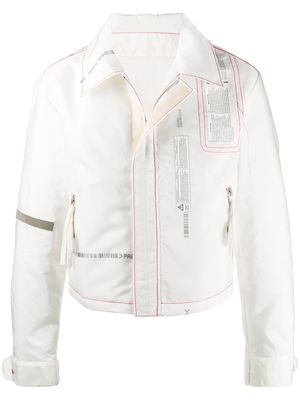 KANGHYUK contrast stitching zip-up jacket - White