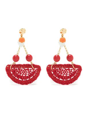 Amir Slama crochet earrings - Red