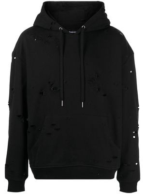 God's Masterful Children Galaxy ripped-detailed hoodie - Black