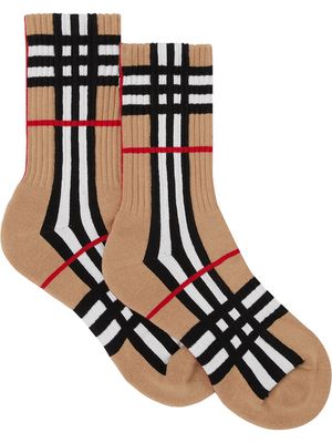 Burberry check-intarsia socks - Brown