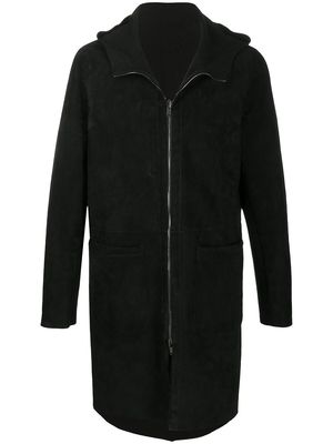 Salvatore Santoro hooded suede coat - Black