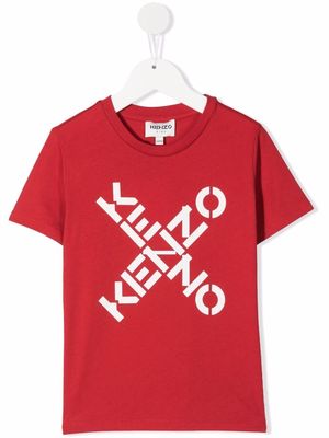 Kenzo Kids logo-print organic cotton T-shirt - Red