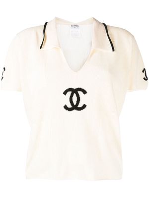 Chanel Pre-Owned 2001 embroidered logo T-shirt - White - Best Deals You Need To See
