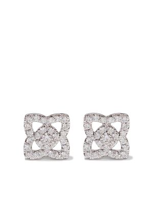 De Beers Jewellers 18kt white gold Enchanted Lotus diamond small stud earrings