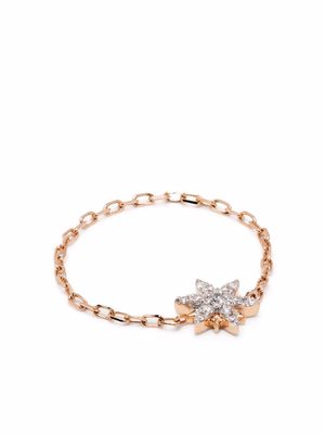 Djula 18kt rose gold Sun diamond chain ring - Pink