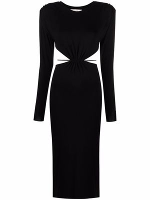 MANURI longsleeved cut-out midi dress - Black