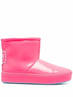Chiara Ferragni logo-patch rubber ankle boots - Pink