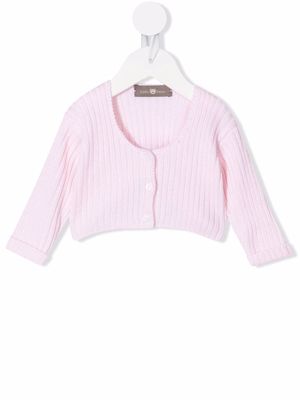 Little Bear ribbed-knit bolero cardigan - Pink