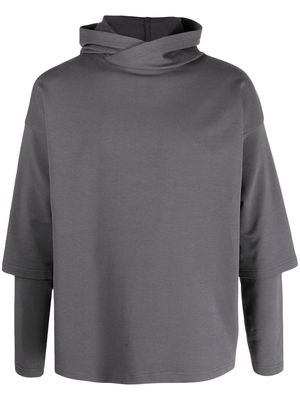 Alchemy layered drop-shoulder hoodie - Grey