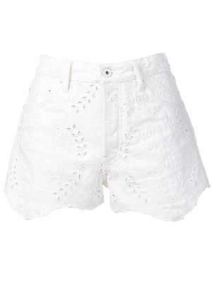 Off-White embroidered denim shorts