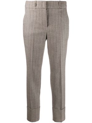 Peserico striped cropped trousers - Neutrals