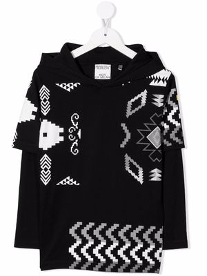 Marcelo Burlon County Of Milan Kids graphic-print cotton hoodie - Black