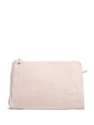 Once Milano large linen zipped pouch - Pink