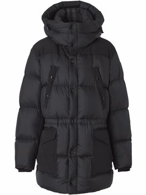 Burberry logo appliqué nylon puffer coat - Black