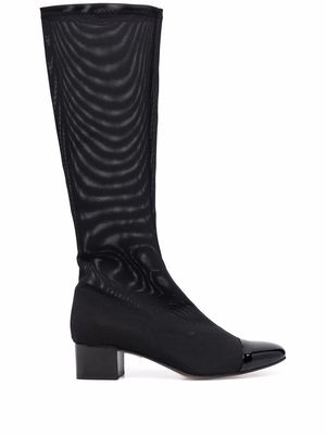 Carel square-toe block-heel boots - Black