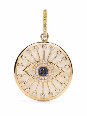 Loree Rodkin 18kt yellow gold, pearl and diamond eye pendant