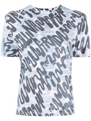 Collina Strada Spicy all-over logo T-shirt - Blue