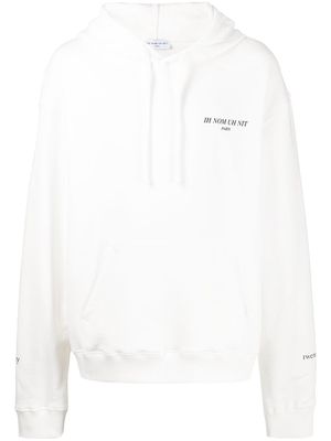 Ih Nom Uh Nit logo-print cotton hoodie - White