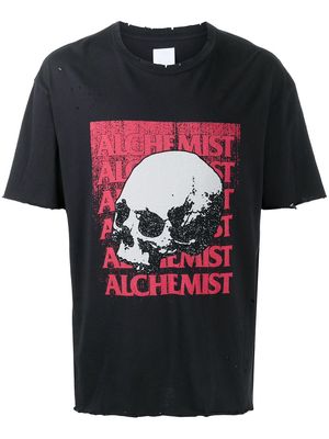Alchemist skull logo print T-shirt - Black