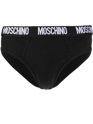 Moschino logo-waistband briefs - Black