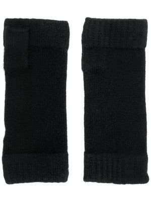 N.Peal finger-less knitted gloves - Black