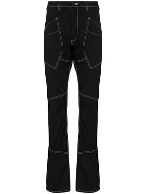 sulvam patchwork tailored straight-leg trousers - Black