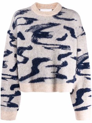 REMAIN abstract-print knitted jumper - Neutrals