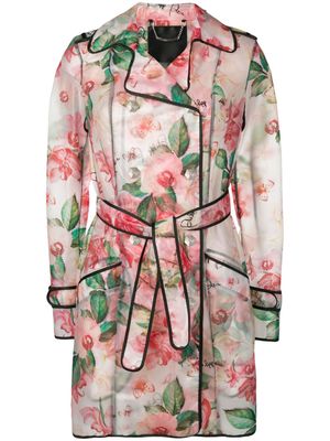 Philipp Plein floral trench coat - Pink