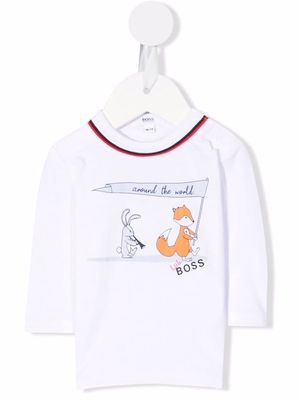 BOSS Kidswear sketch-print organic-cotton T-Shirt - White