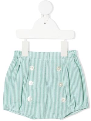 Siola striped button-up shorts - Green