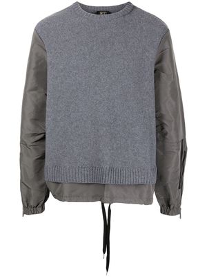Nº21 contrast sleeve jumper - Grey
