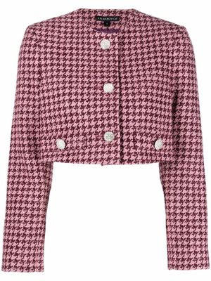 Kalmanovich check-pattern cropped jacket - Purple