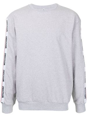 Moschino logo-tape crew neck sweatshirt - Grey