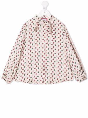 Simonetta graphic-print long-sleeve blouse - Neutrals