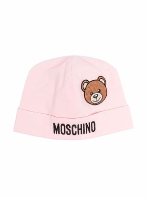 Moschino Kids embroidered-logo beanie - Pink