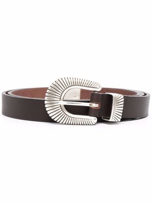 Eleventy buckled leather belt - Brown