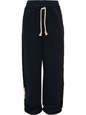 JW Anderson contrast-stitching wide-leg track pants - Blue