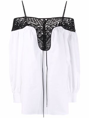 Gabriela Hearst Augustine lace-trim blouse - White