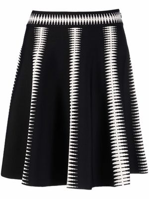 Alexander McQueen geometric-print A-line skirt - Black