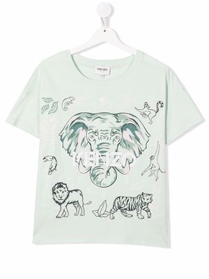Kenzo Kids logo-print organic cotton T-shirt - Green