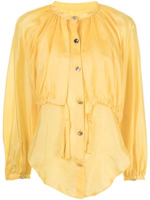 Eudon Choi tie-fastening long-sleeve blouse - Yellow