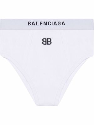 Balenciaga logo-embroidered sports briefs - White