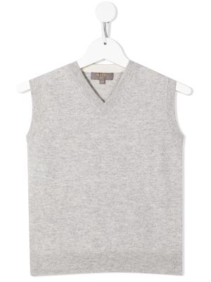 N.PEAL KIDS organic cashmere knitted vest top - Grey