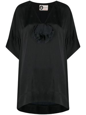 LANVIN Pre-Owned 2000s floral detail blouse - Black
