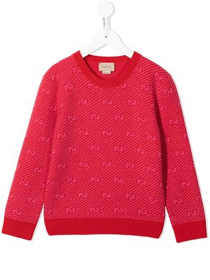 Gucci Kids GG jacquard jumper - Red