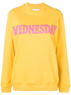 Alberta Ferretti Wednesday patch sweatshirt - Yellow
