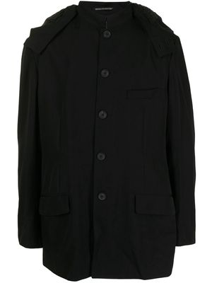 Yohji Yamamoto hooded button-down coat - Black