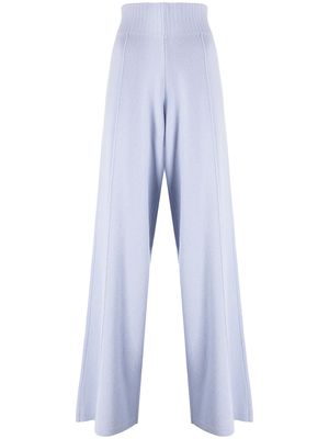 Pringle of Scotland high-waisted knitted trousers - Blue